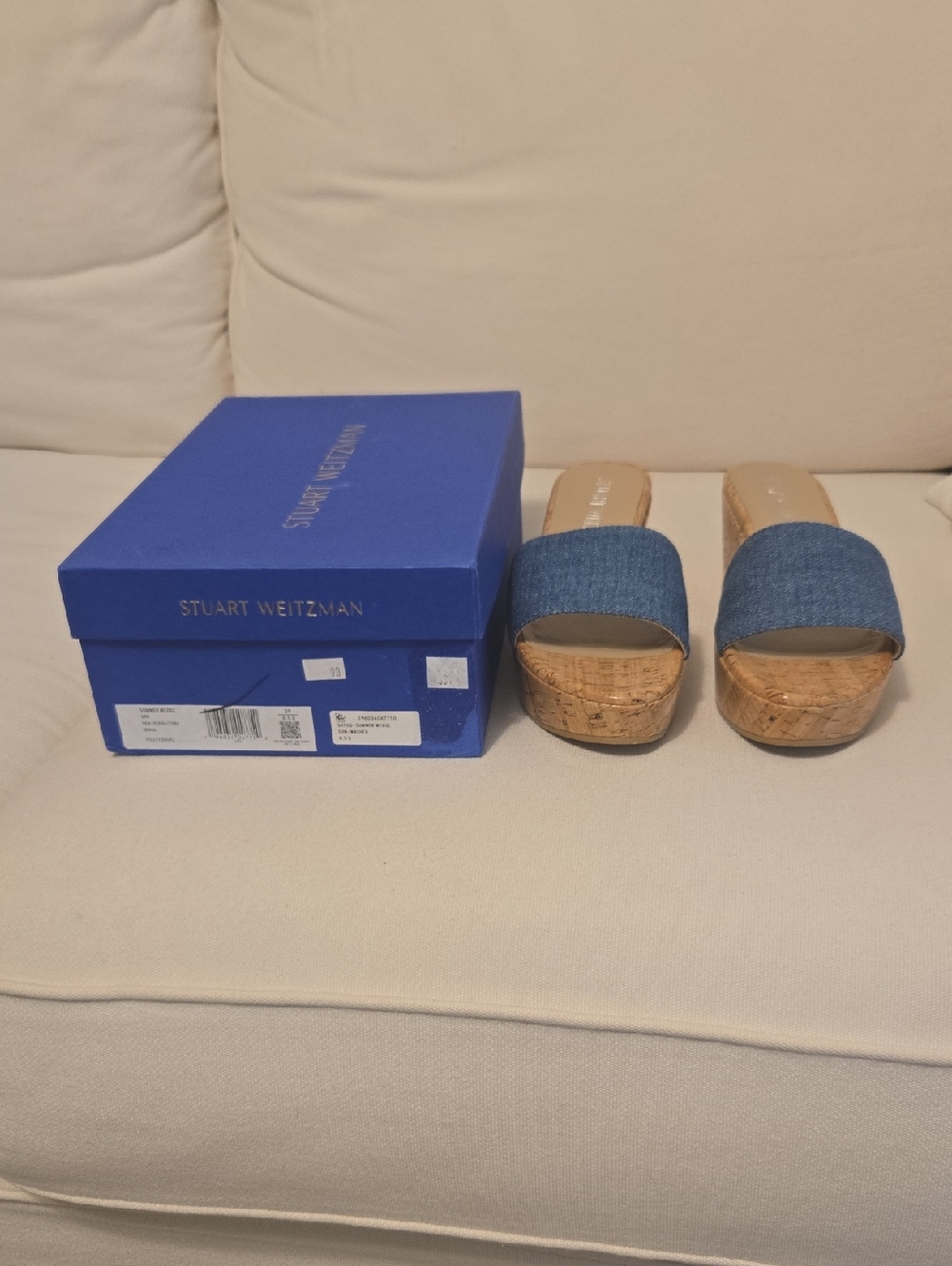 Stuart Weitzman Summer Platform Wedge Slide Sandal